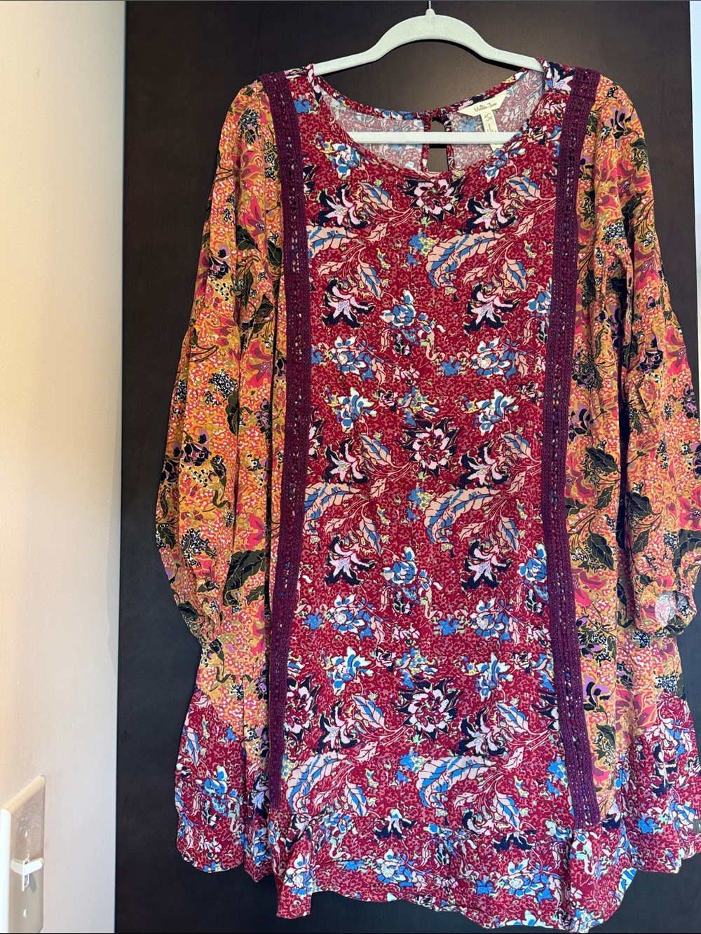 MATILDA JANE Red Floral Multicolor Knit Dress